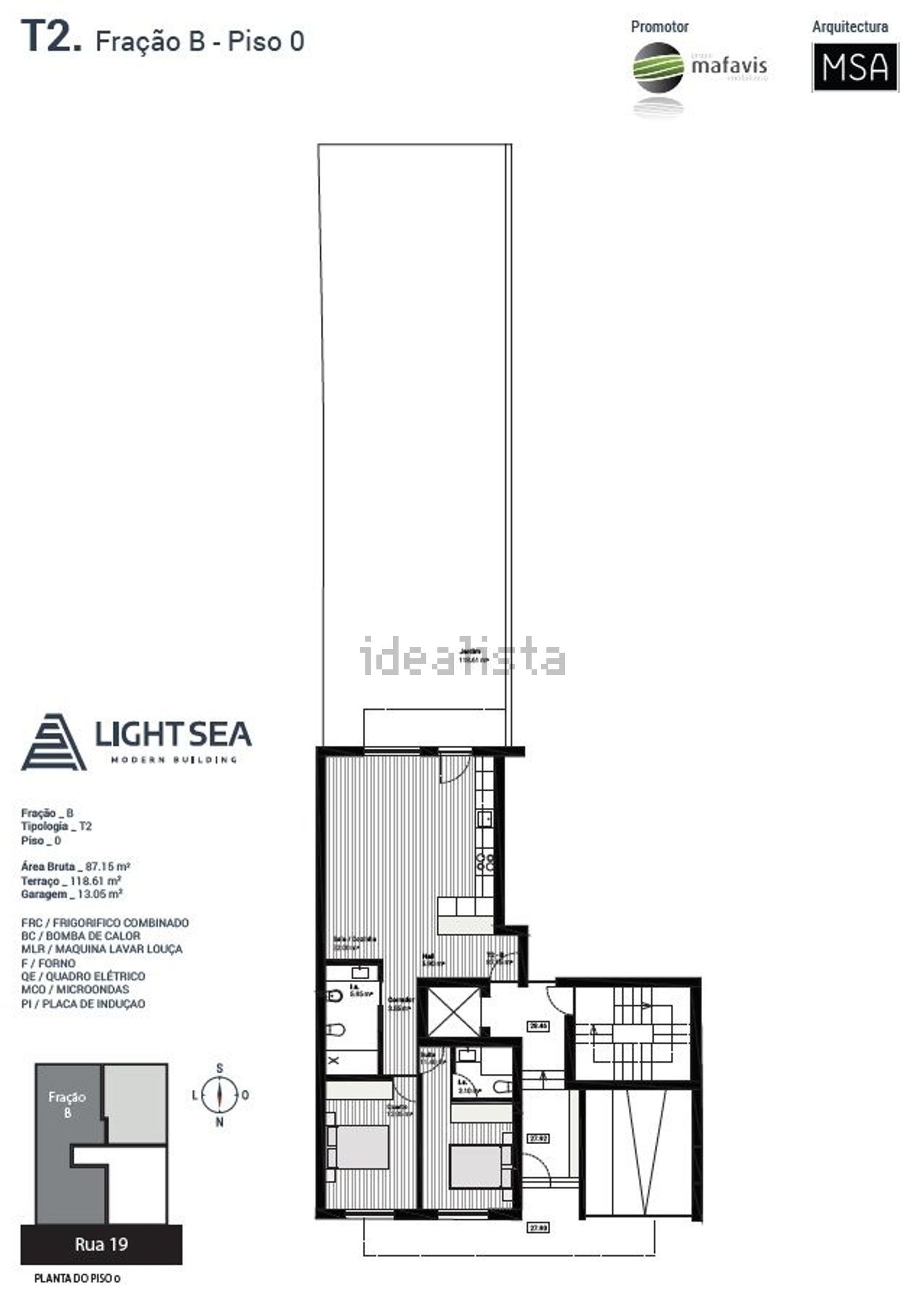 公寓 t2出售在Rua 19 s/n - 平面图