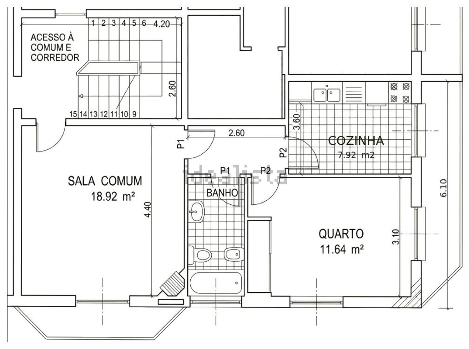 公寓 t1出售在Avenida José Estevão, 5 - 平面图