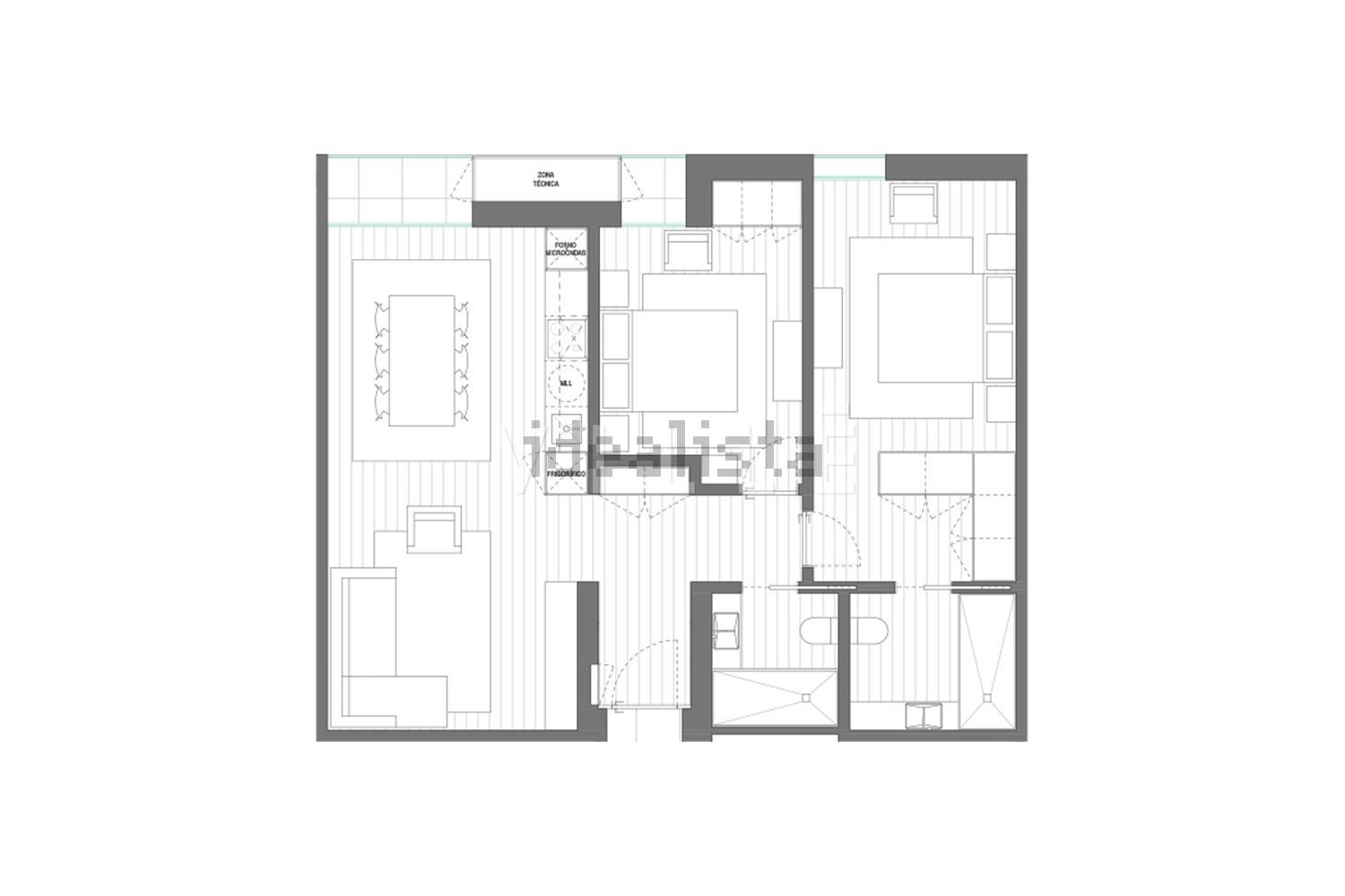 公寓 t2出售在Rua São Geraldo, 24 - 平面图
