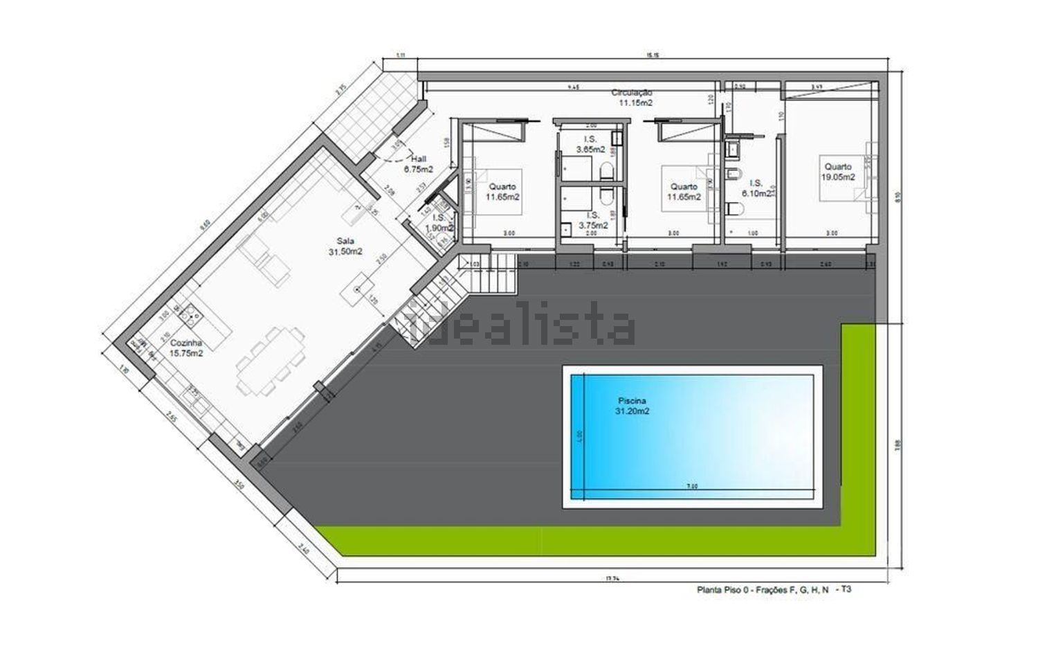 小楼房或独栋别墅出售在Caldas da Rainha (Nossa Senhora do Pópulo) - 平面图