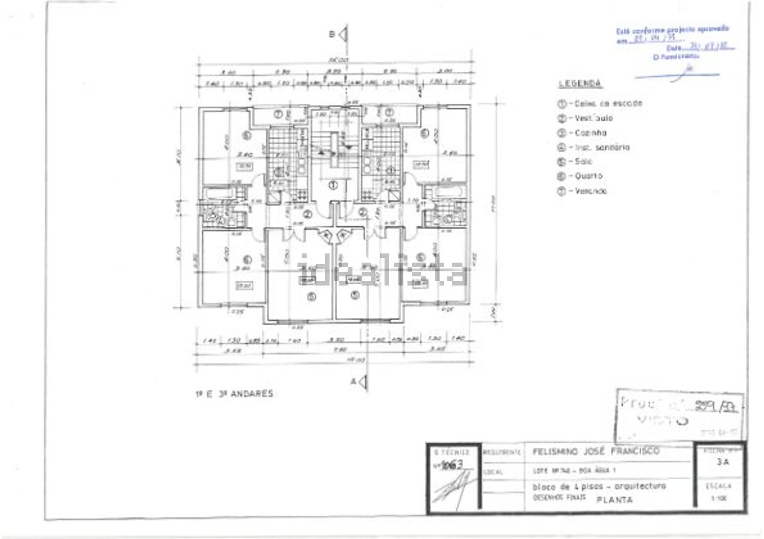 公寓 t2出售在Rua António Ferreira Gomes, 740 - 平面图