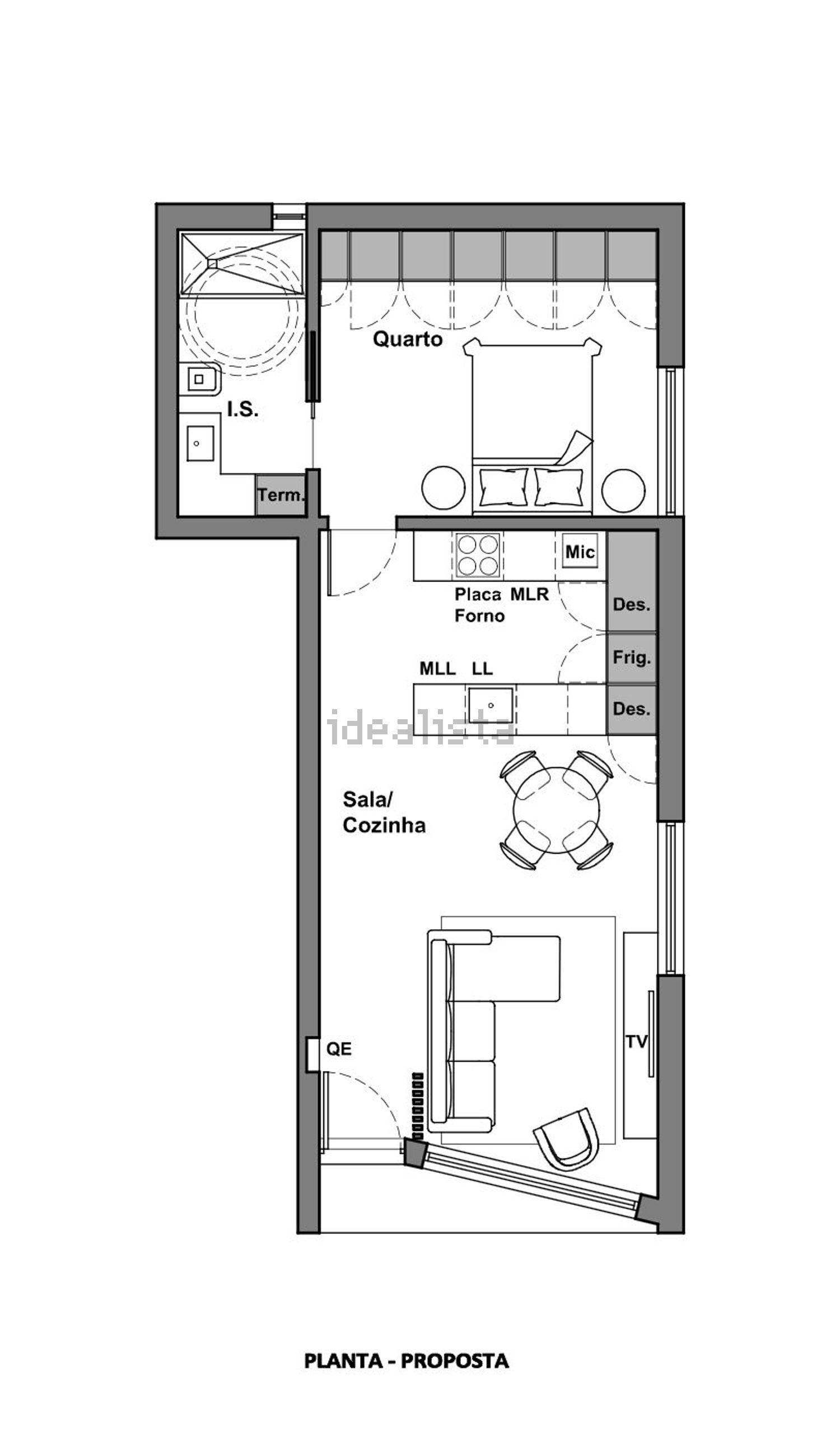 公寓 t1出售在Rua das Beiras, 43 - 平面图