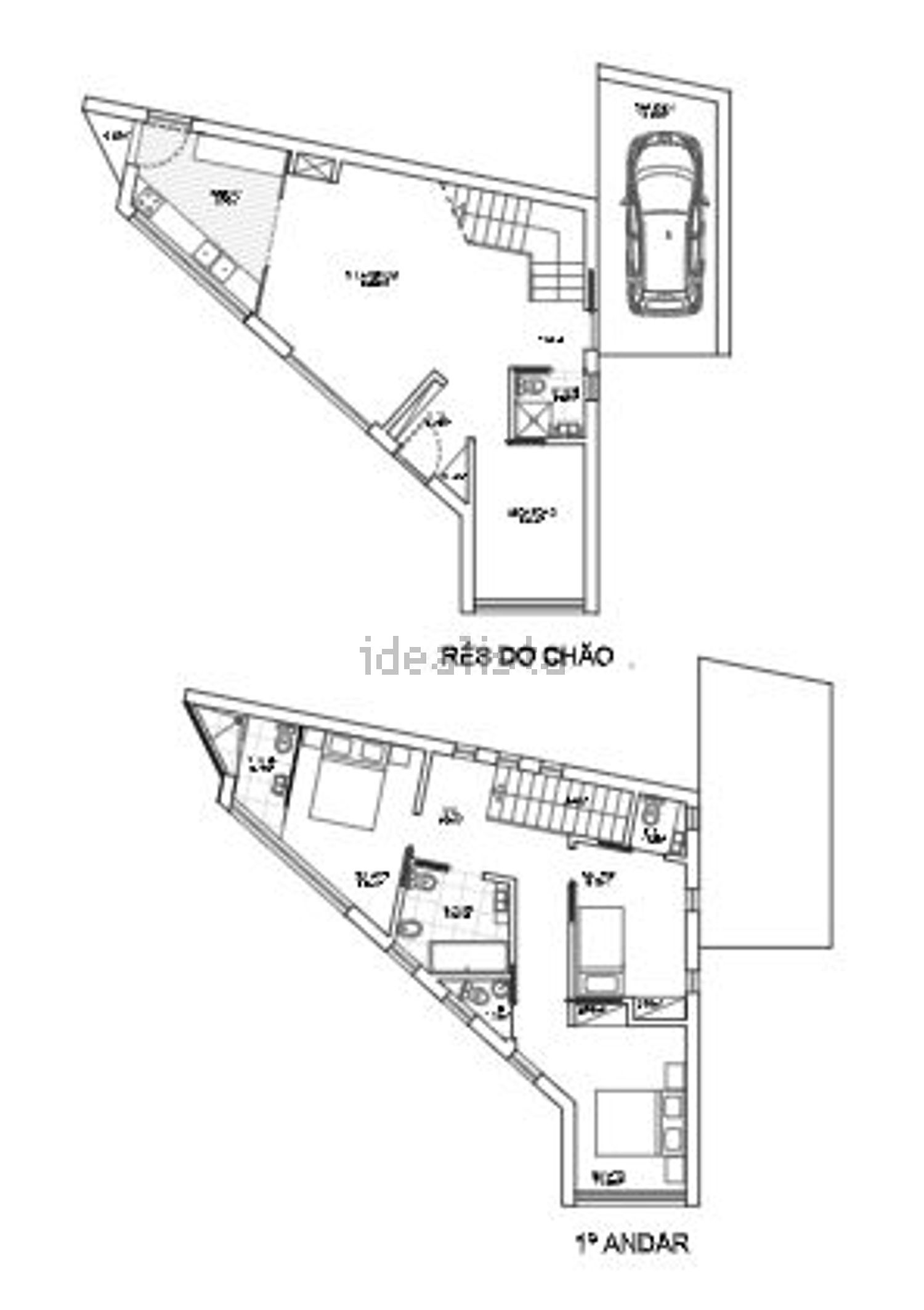小楼房或独栋别墅出售在Aguada de Cima - 平面图