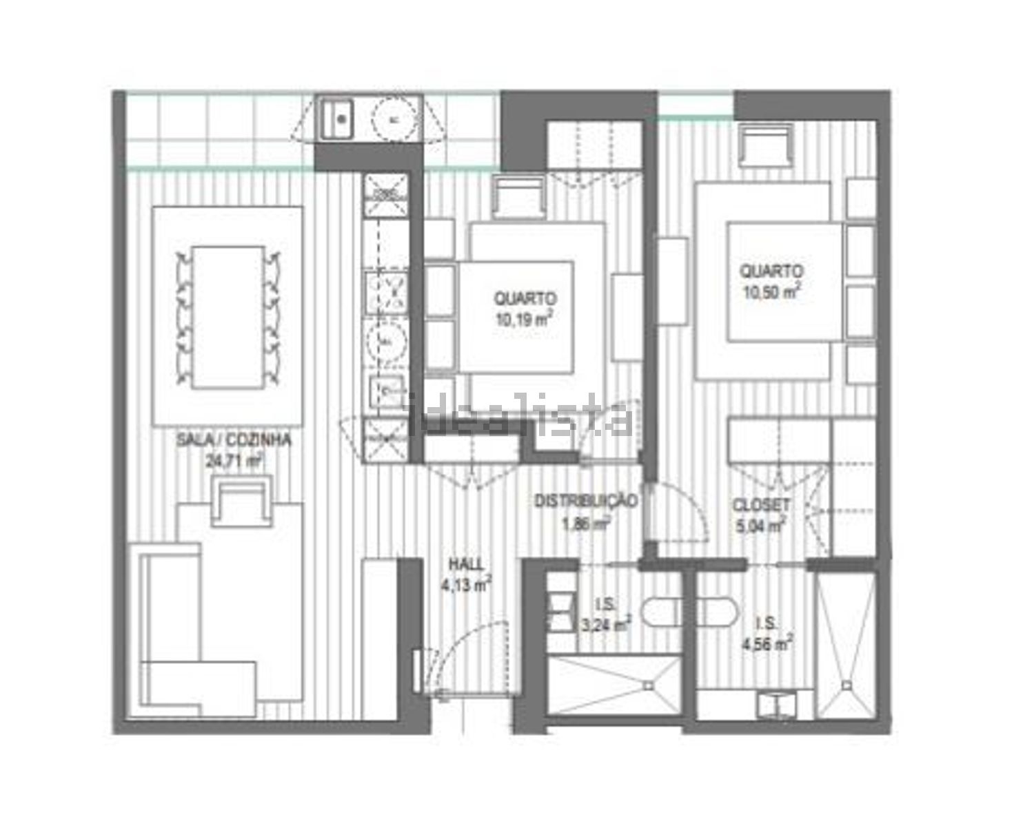 公寓 t2出售在Rua São Geraldo s/n - 平面图
