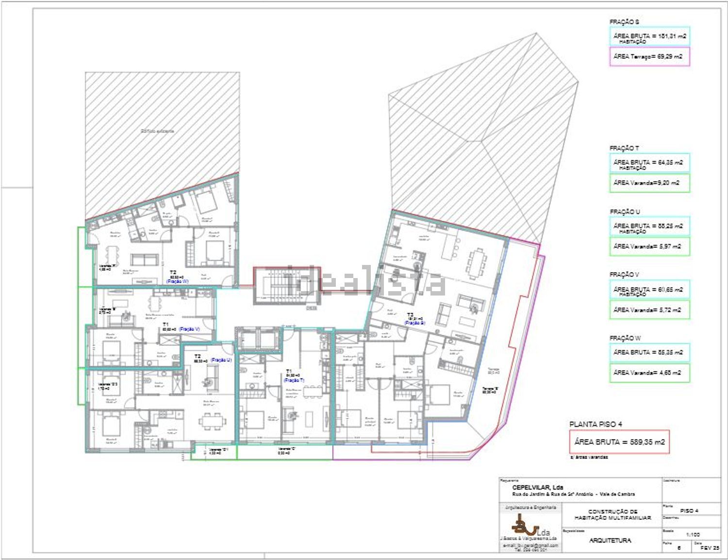 公寓 t2出售在Rua de St António, 88 - 平面图