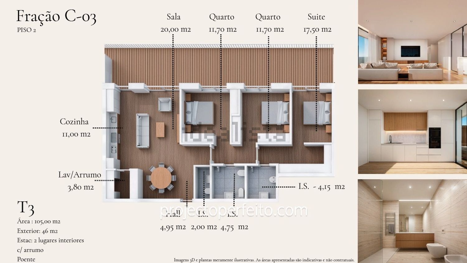 公寓 t3出售在Cidade de Santa Maria da Feira - 平面图