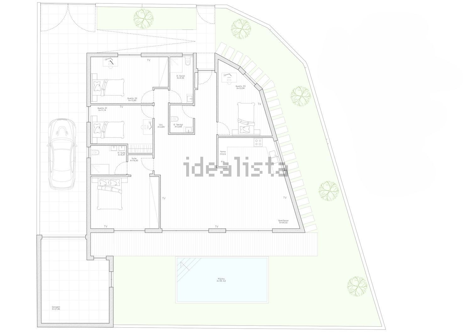 小楼房或独栋别墅出售在Rua 82 s/n - 平面图