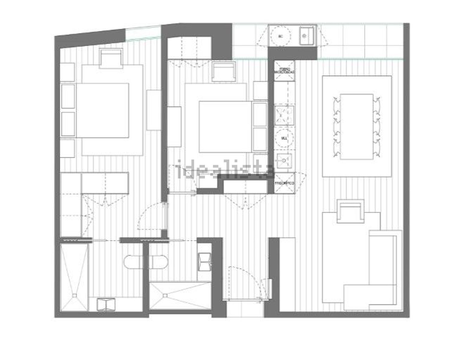 公寓 t2出售在Rua de Norton de Matos s/n - 平面图