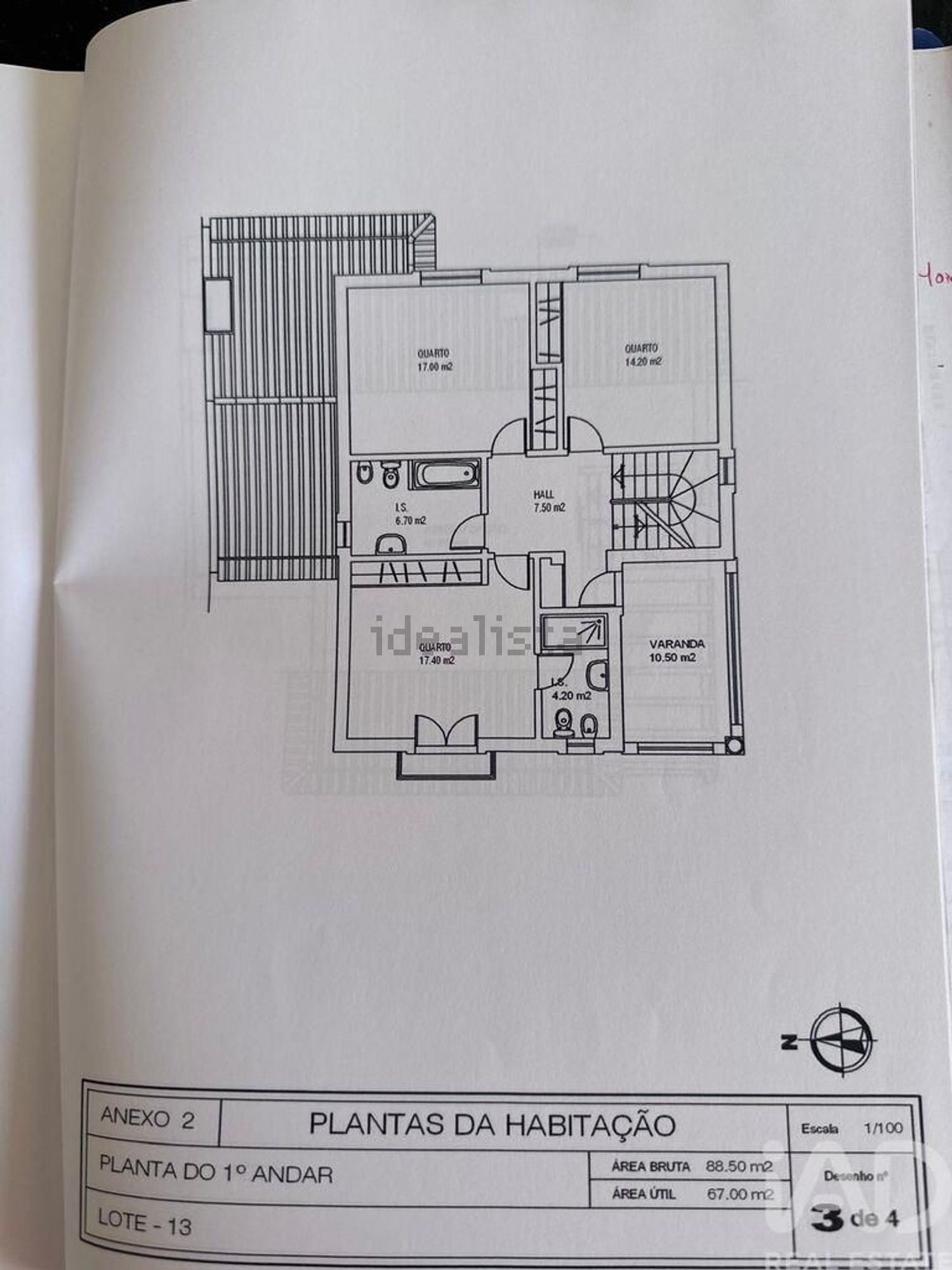 小楼房或独栋别墅出售在Praia da Consolação - 平面图