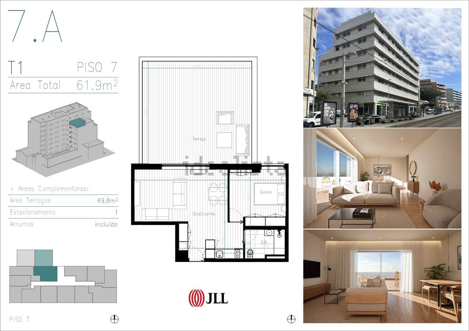 公寓 t1出售在Avenida da República, 411 - 平面图