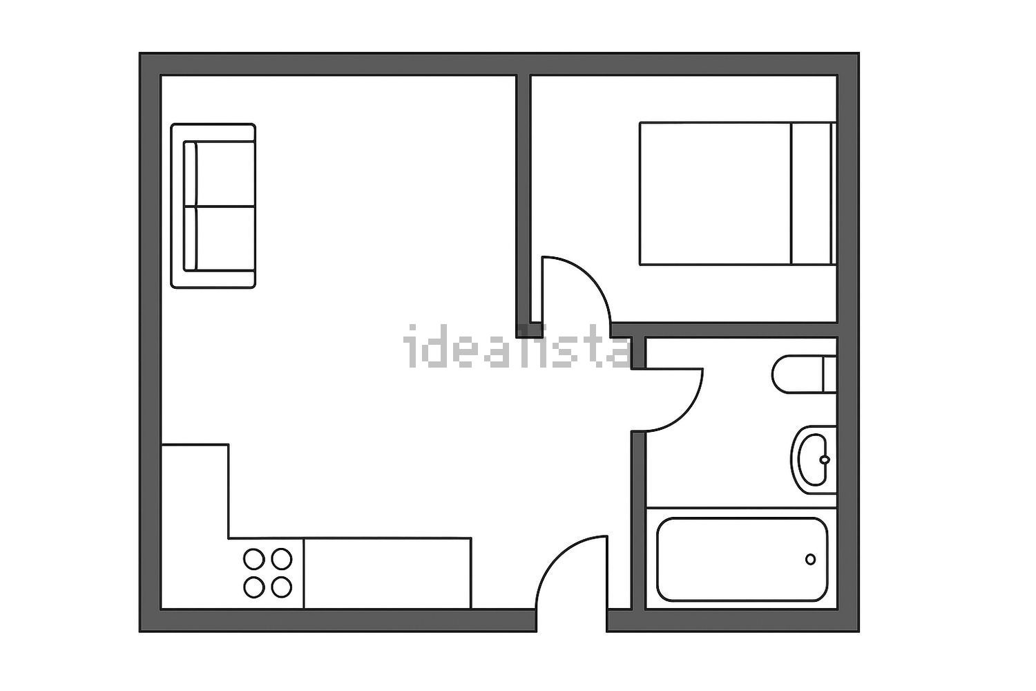 出租公寓 t1在Rua Moínho de Vento - 平面图