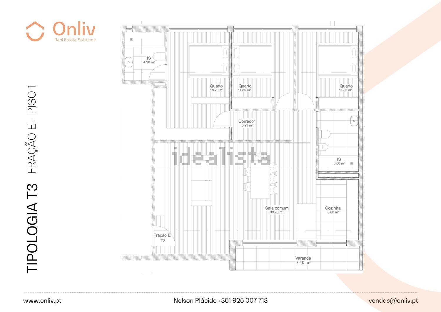 公寓 t3出售在Rua da Seara, 26 - 平面图
