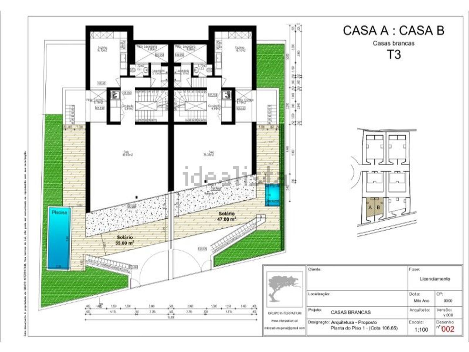 小楼房或独栋别墅出售在Rua João Paulo II - 平面图