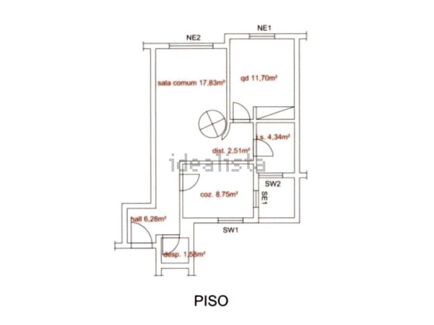 公寓 t1出售在Rua do Alto do Pico, 19 - 平面图