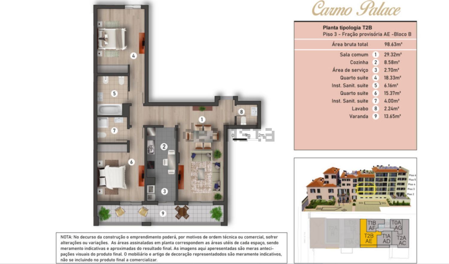 公寓 t2出售在Rua do Carmo s/n - 平面图