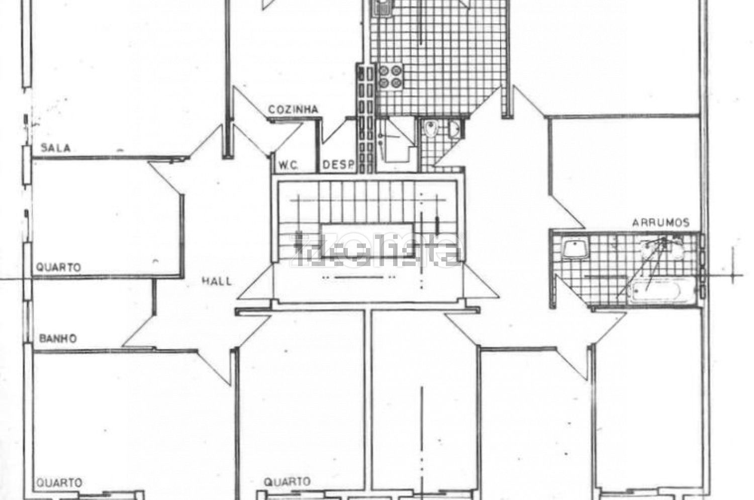公寓 t3出售在Rua Damião de Góis, 174 - 平面图