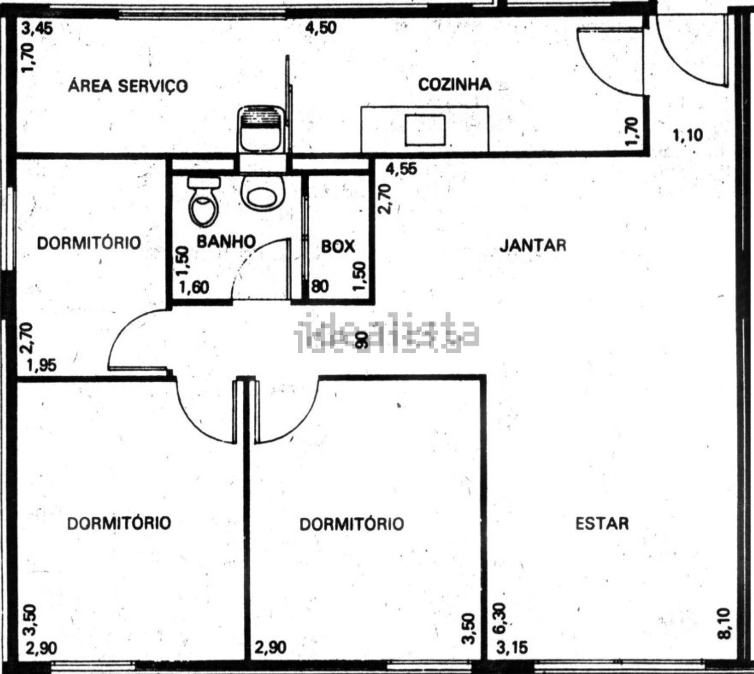 公寓 t1出售在Praça do Bocage - 平面图
