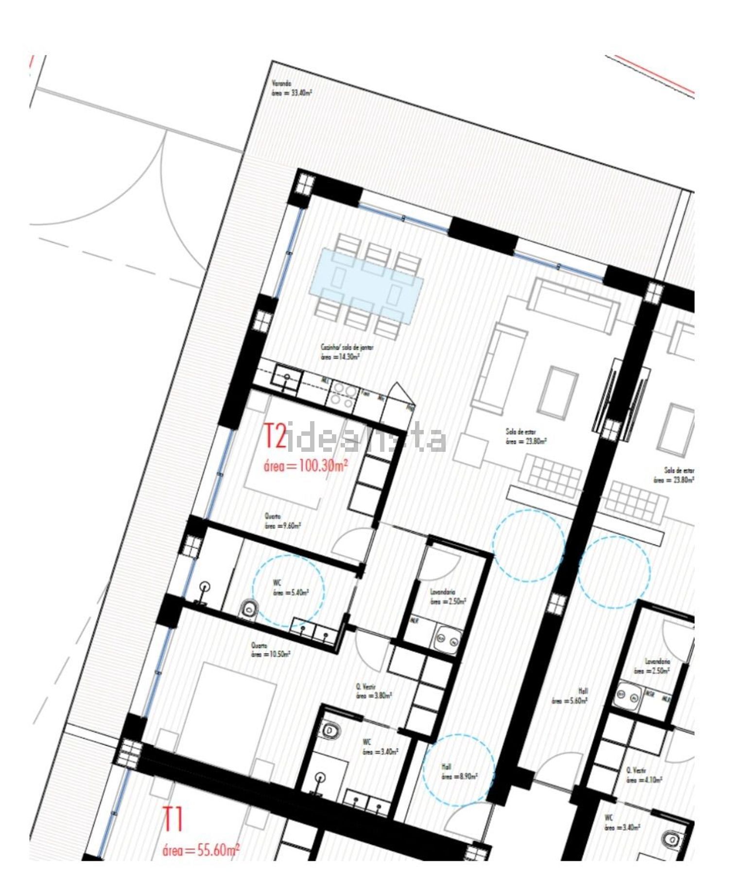 公寓 t2出售在Avenida da Escola Secundária, 36 - 平面图