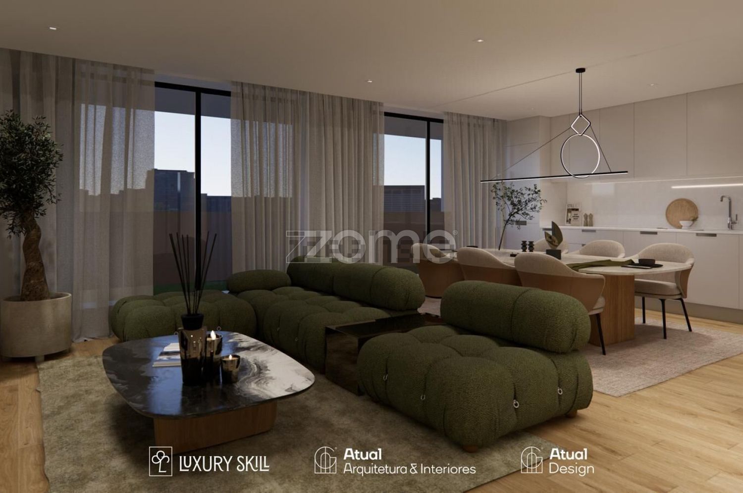 公寓 t2出售在Santa Eulália - 客厅