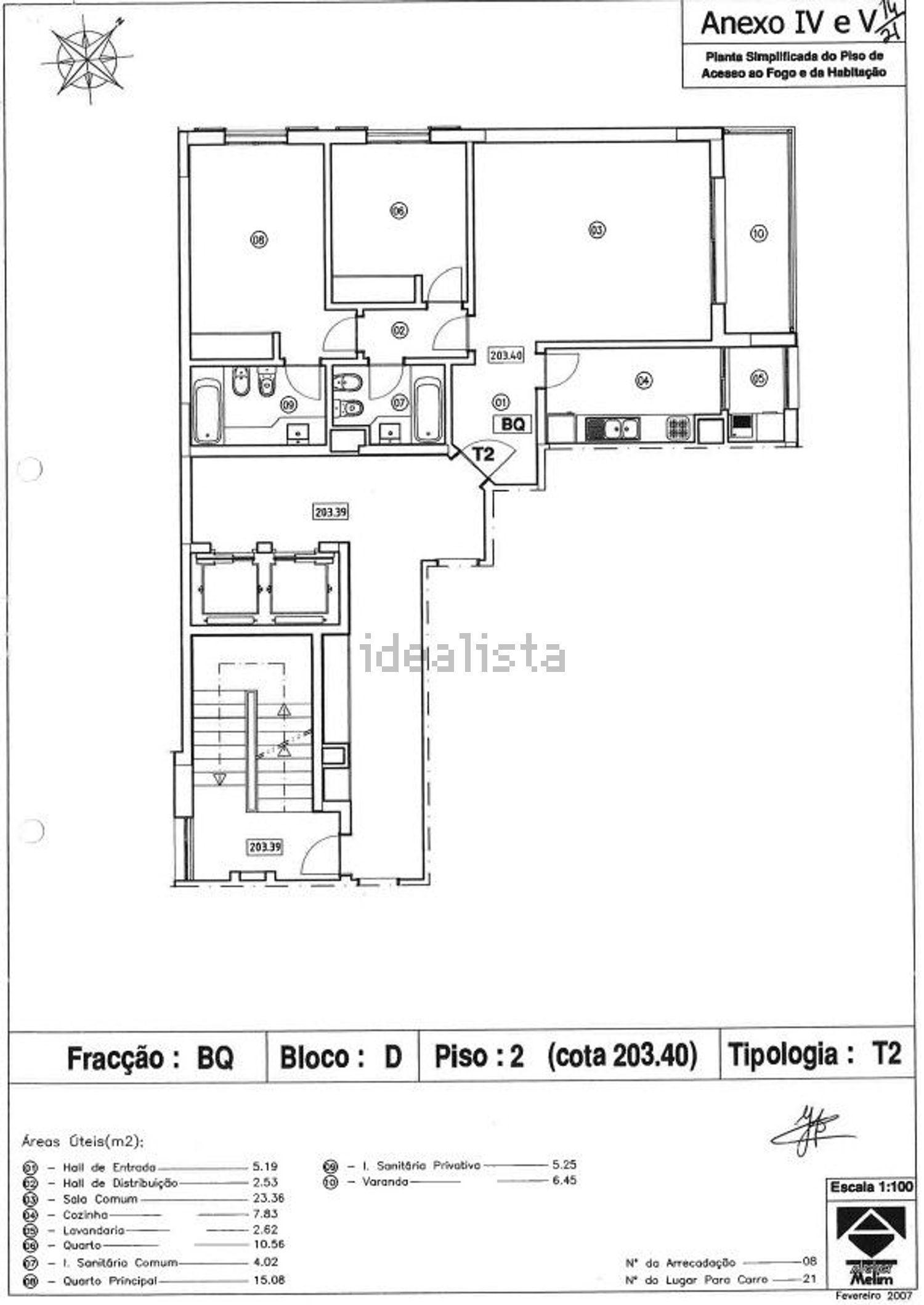 公寓 t2出售在Avenida da Madalena s/n - 平面图