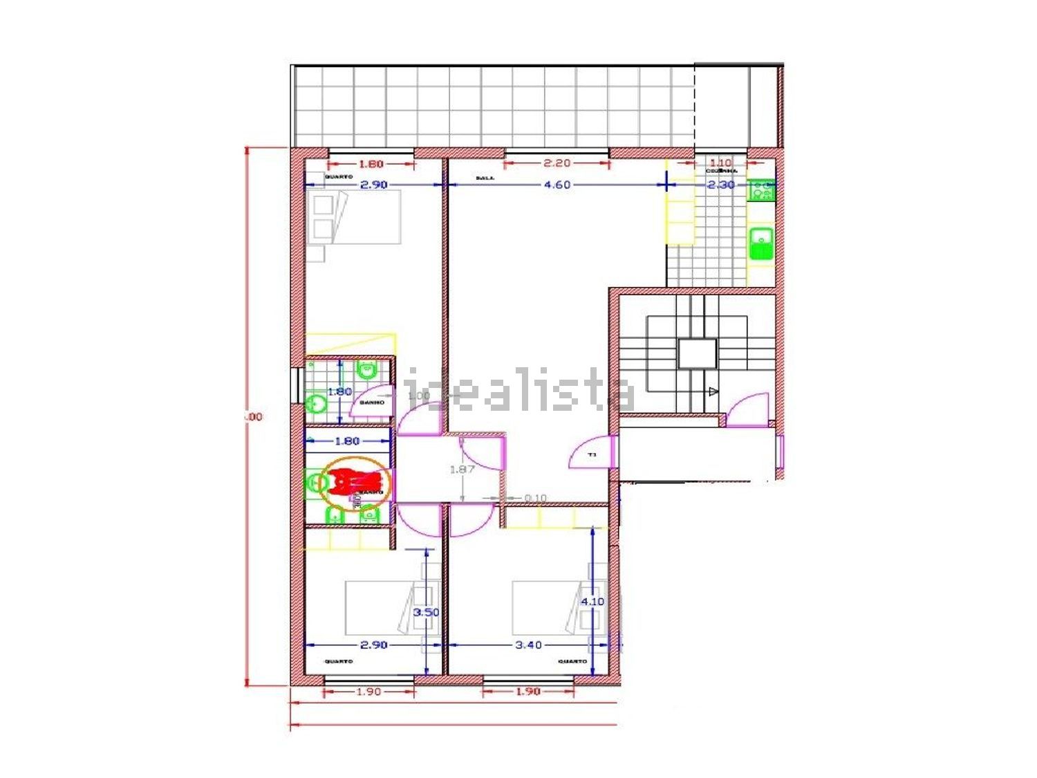 公寓 t3出售在Celeirós - Aveleda - Vimieiro - 平面图