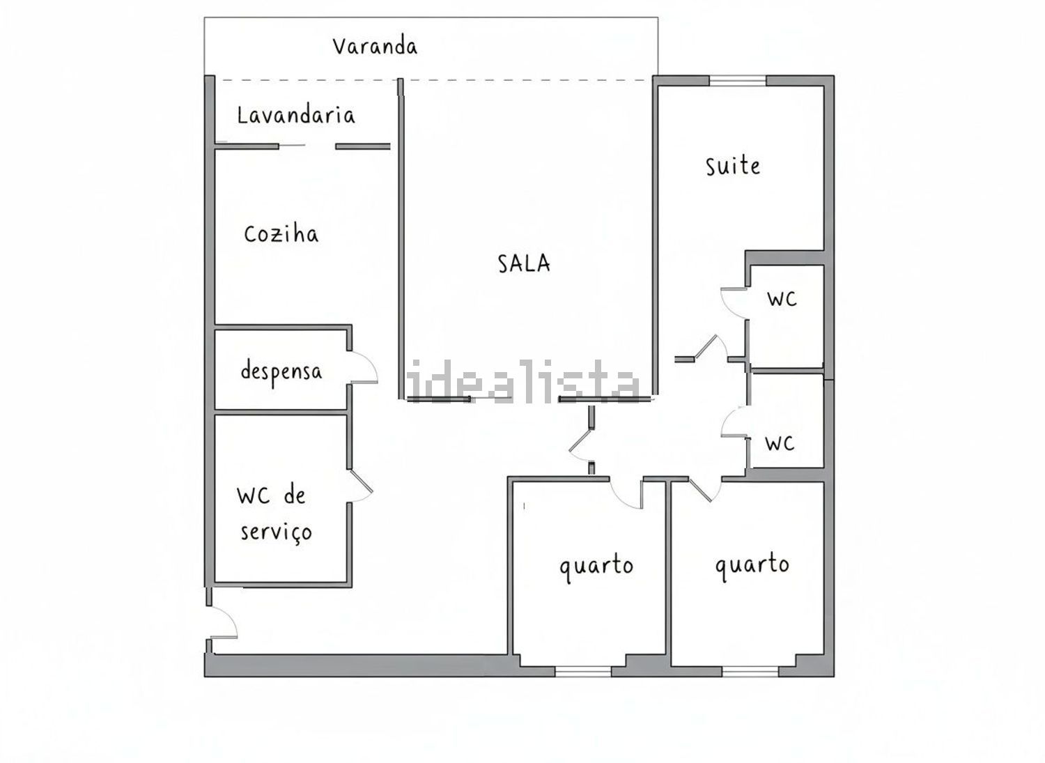 公寓 t3出售在Rua Dom Afonso Henriques - 平面图