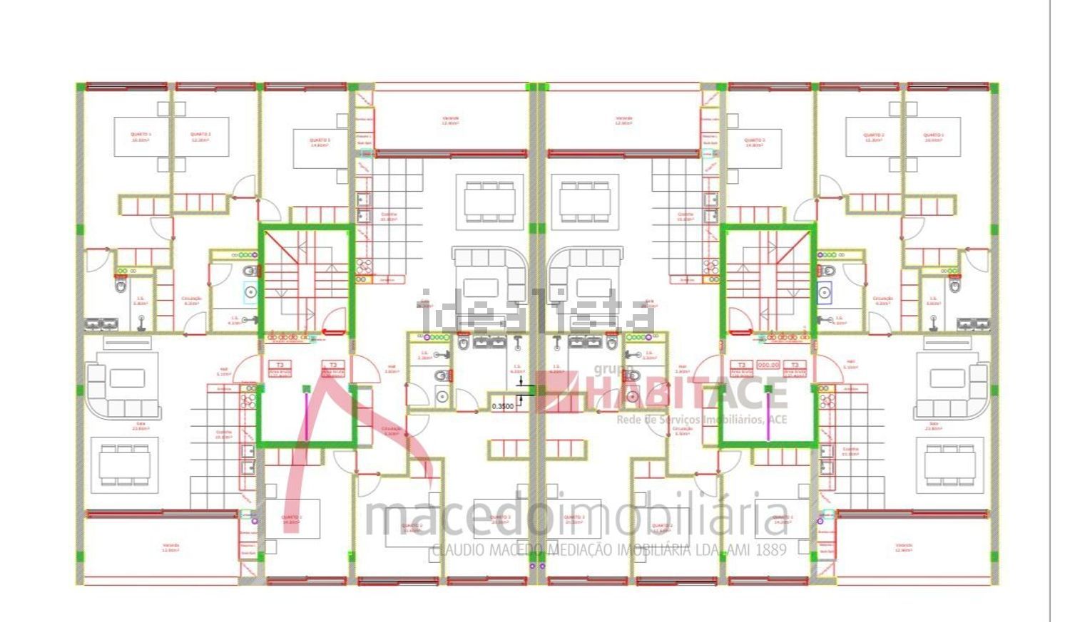 公寓 t3出售在Maximinos - Sé - Cividade - 平面图