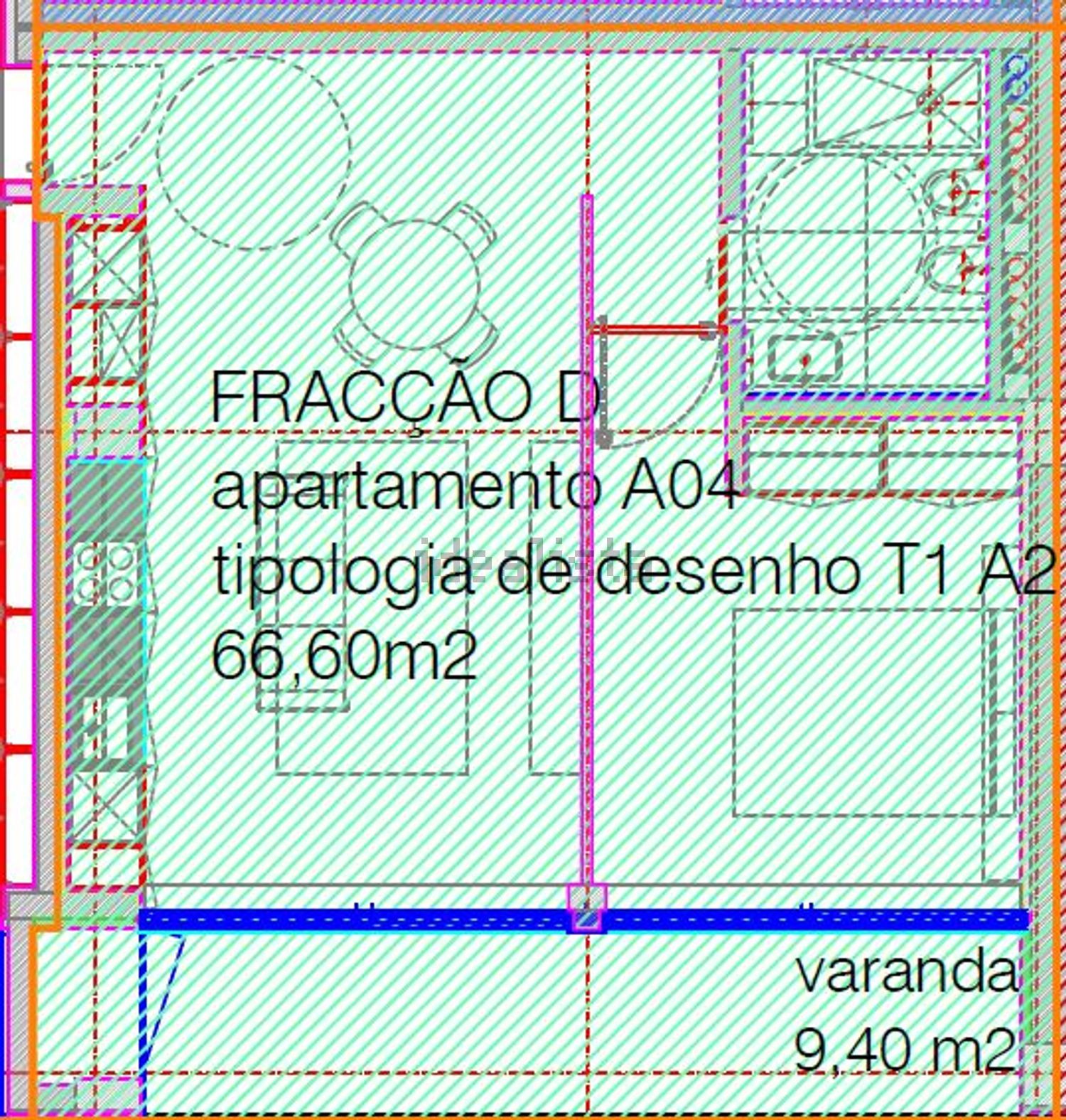 公寓 t1出售在Alameda de Santo André, 452 - 平面图
