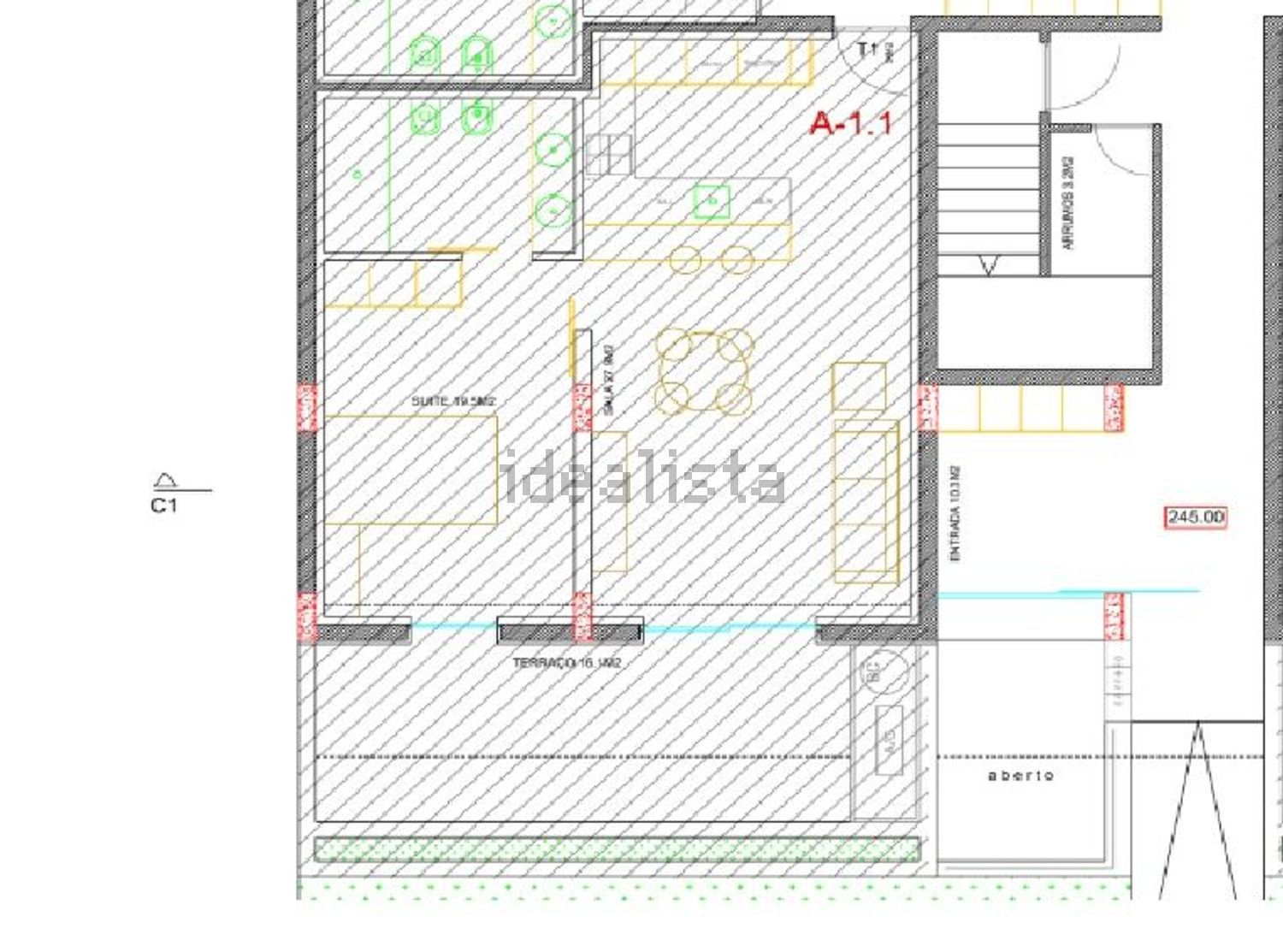 公寓 t1出售在Rua de Vessadas, 83 - 平面图