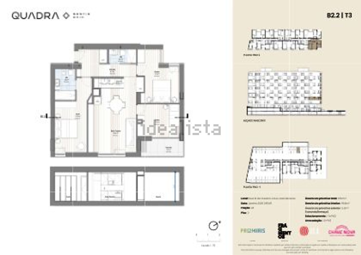 公寓 t3出售在Rua 14 Outubro - 平面图