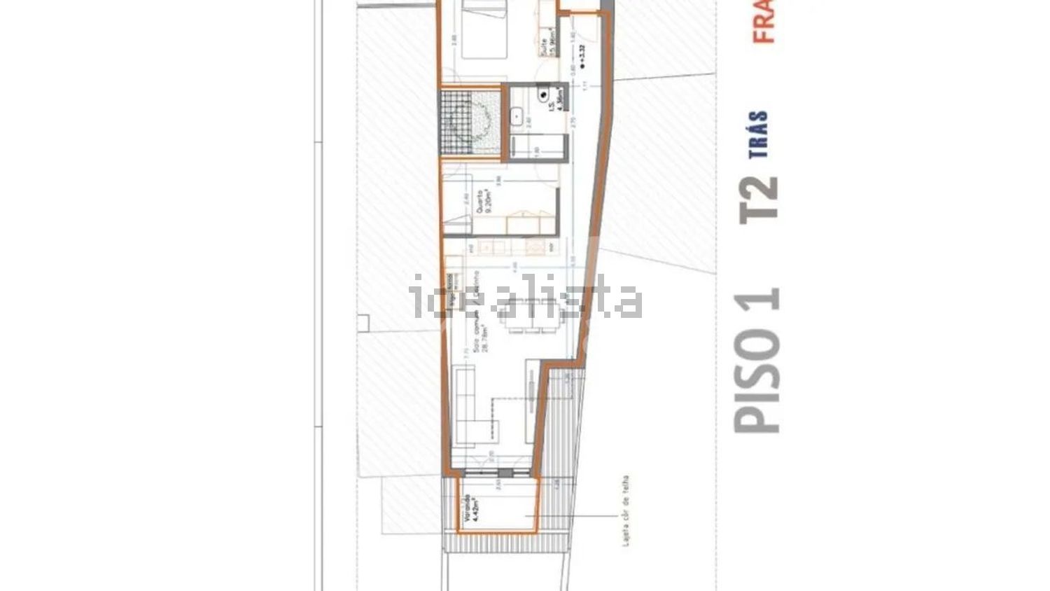 出租公寓 t2在Rua de São Gonçalo, 11 - 平面图