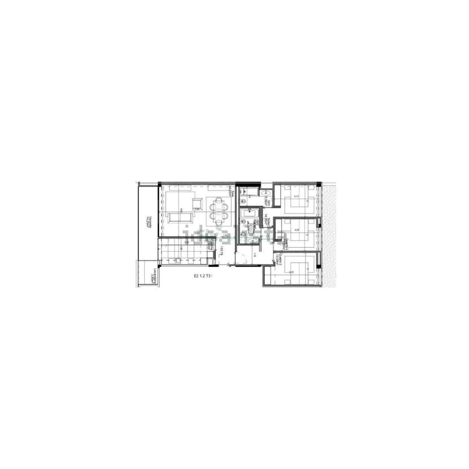 公寓 t2出售在Rua José da Cunha, 49 - 平面图