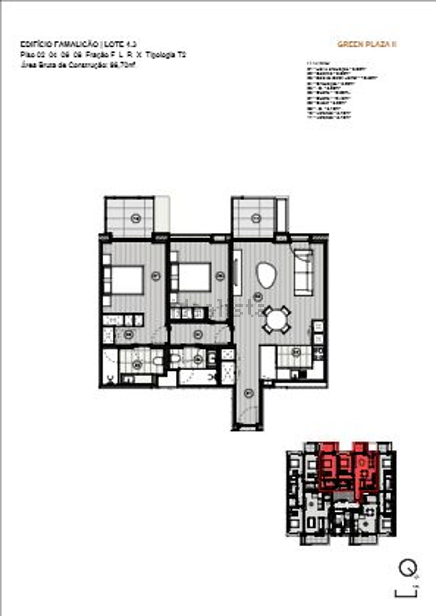 公寓 t2出售在Rua Lino José de Sousa Ferreira s/n - 平面图