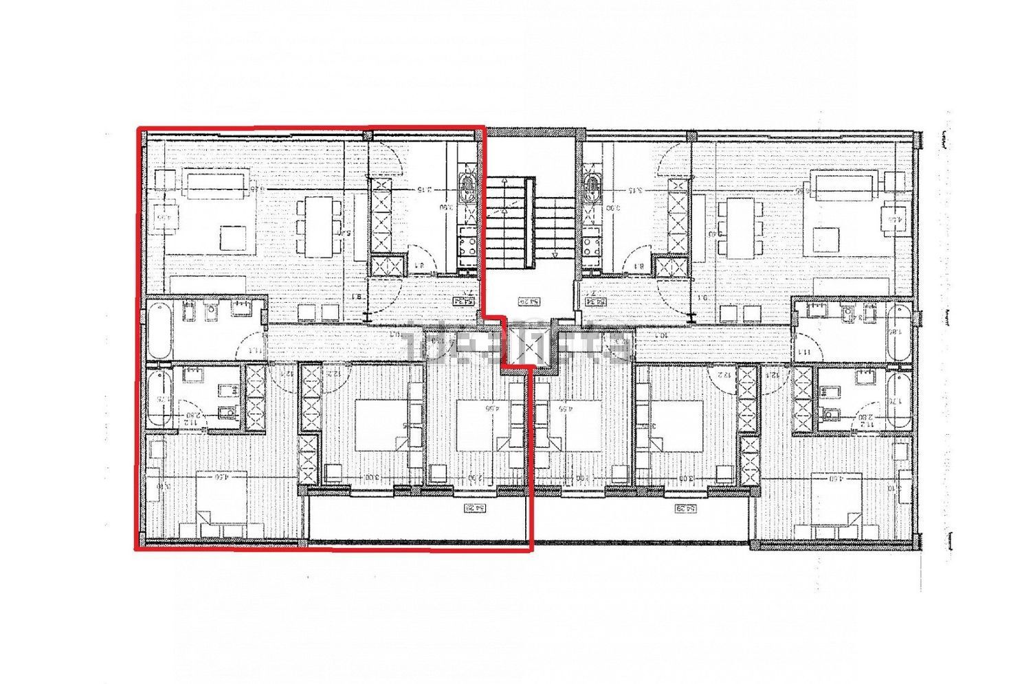 公寓 t3出售在Rua 5 Botica, 43 - 平面图
