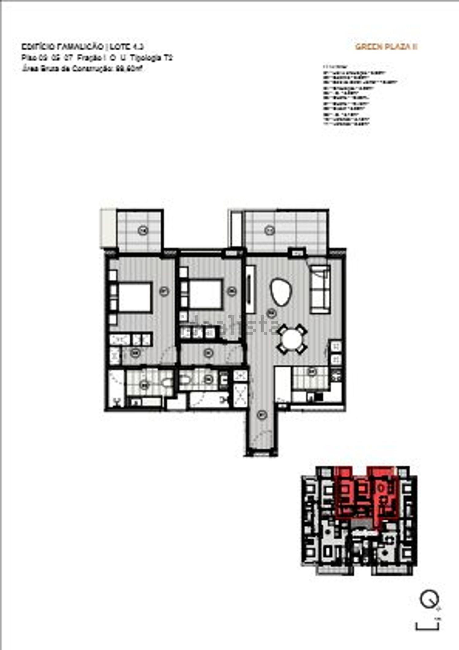 公寓 t2出售在Rua Lino José de Sousa Ferreira s/n - 平面图