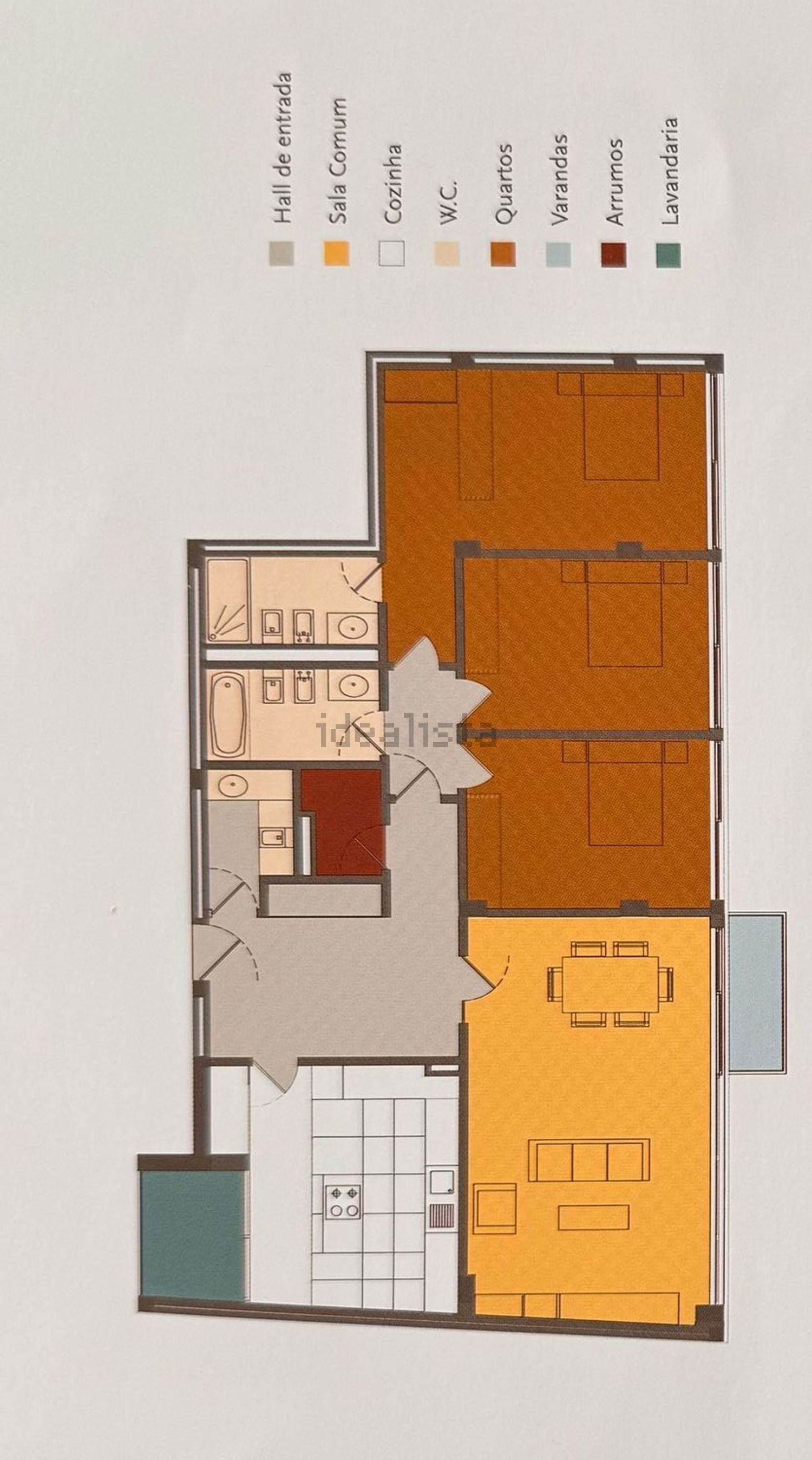 公寓 t3出售在Avenida Alcaides de Faria, 305 - 平面图