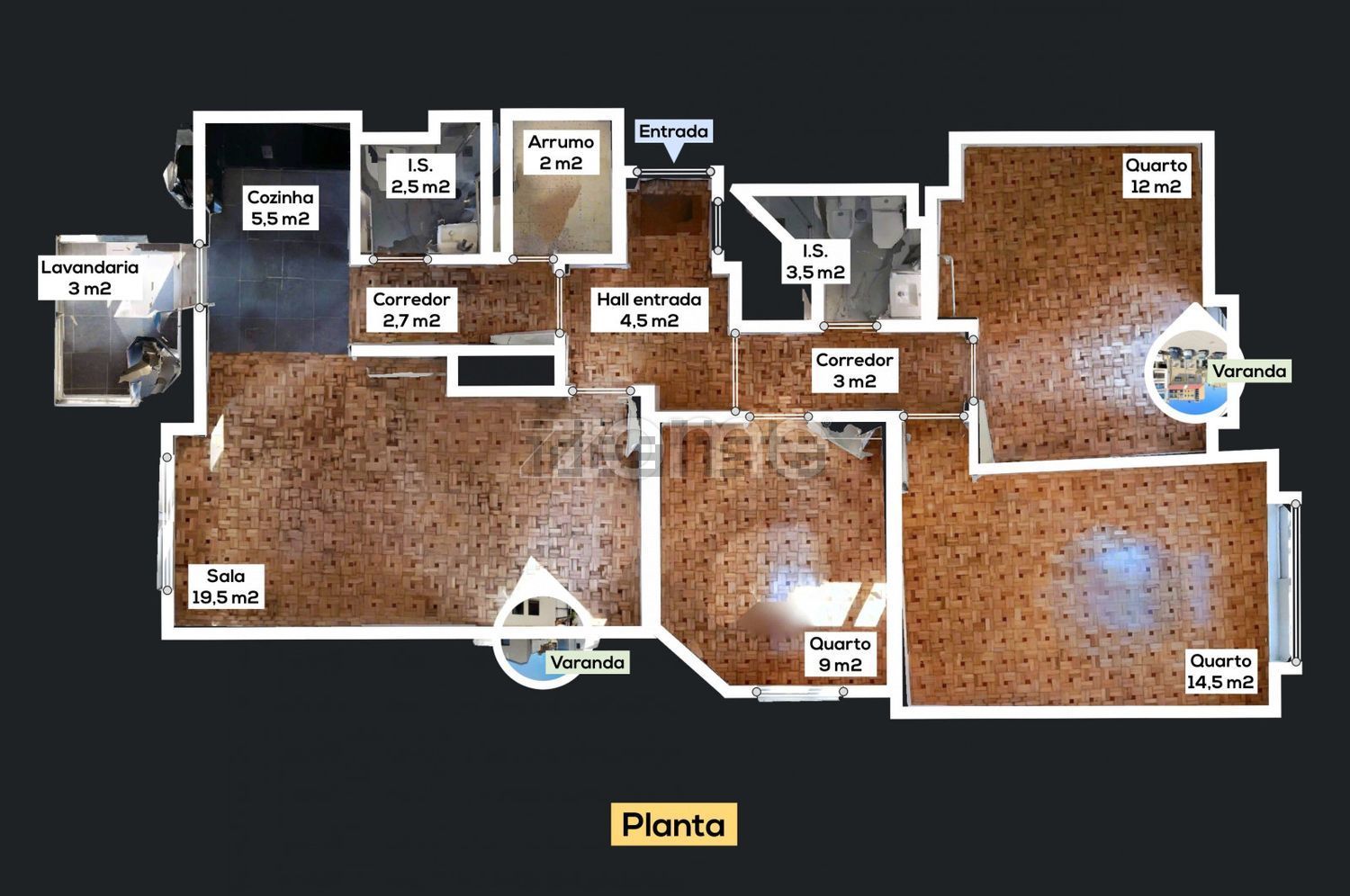 出租公寓 t3在Rua Parque 1º Maio, 6 - 平面图