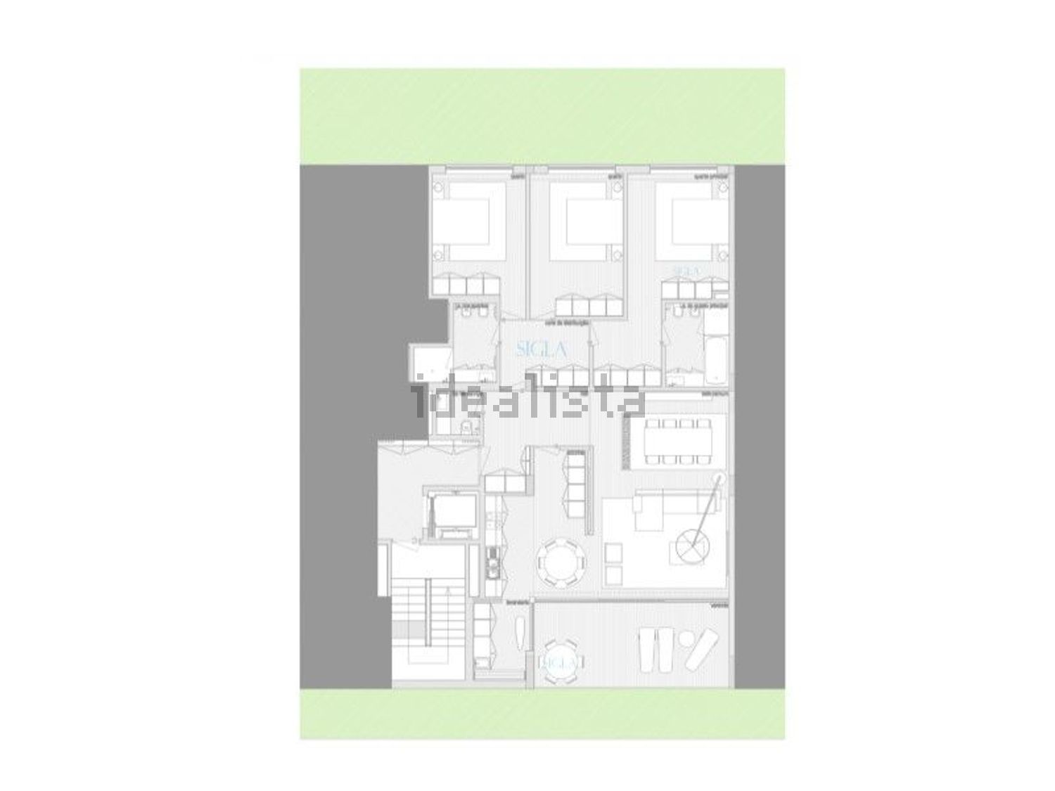 出租公寓 t3在Rua Pedra Torta - 平面图