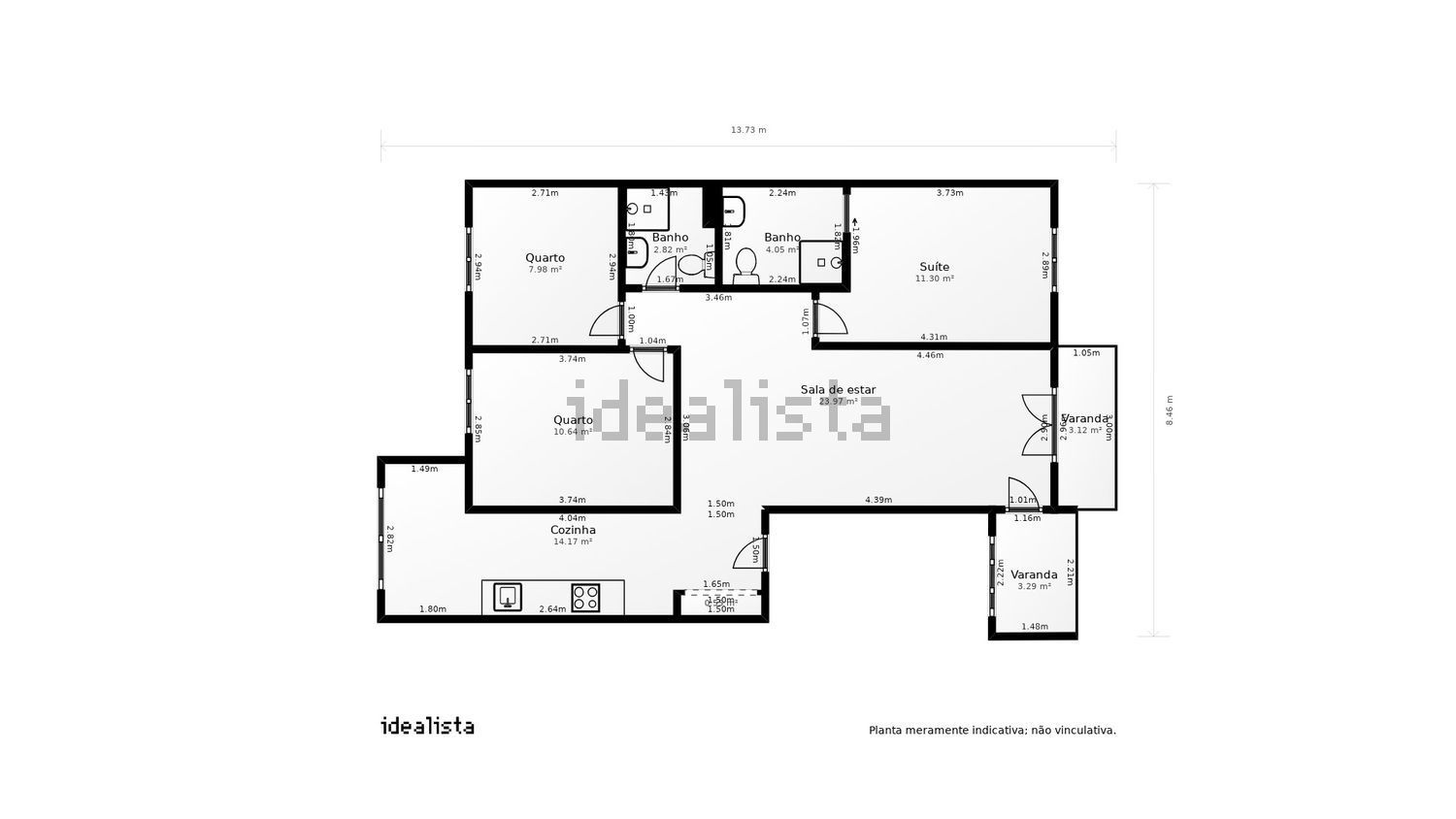 公寓 t3出售在Largo de Soares dos Reis, 4 - 平面图