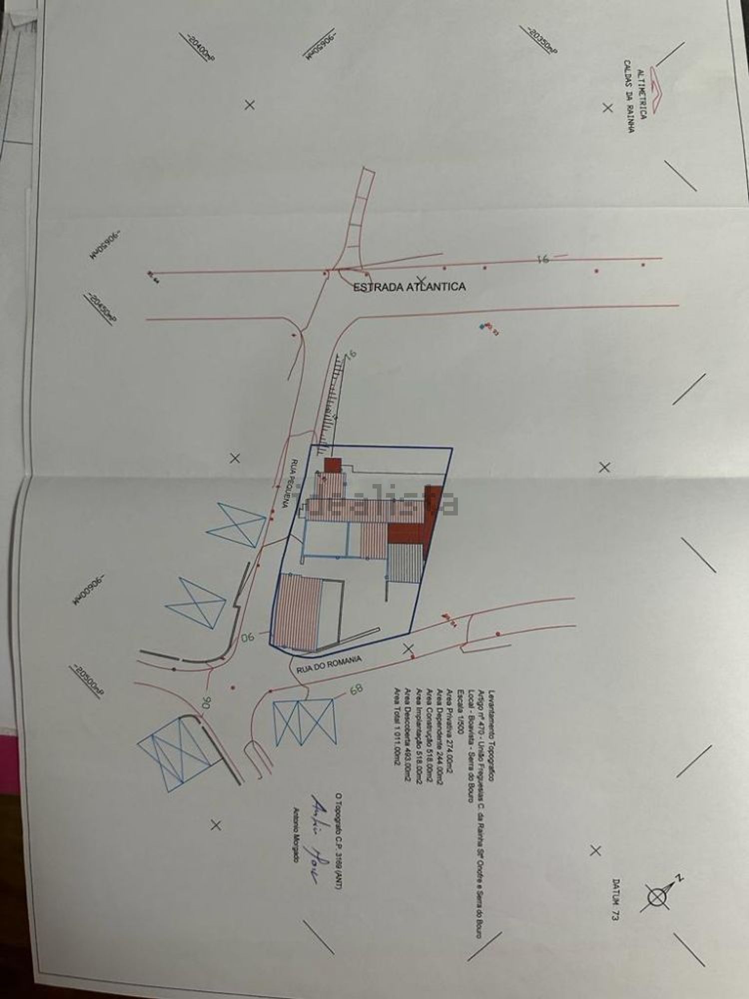 小楼房或独栋别墅出售在Santo Onofre e Serra do Bouro - 平面图