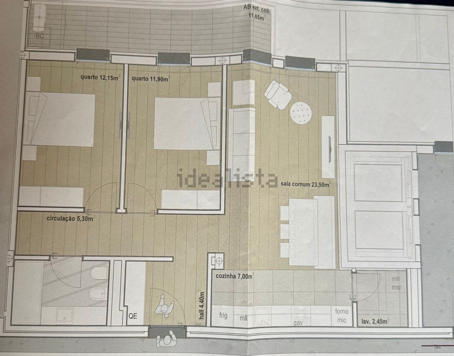 公寓 t2出售在Avenida Padre Constantino Matos de Sá, 1 - 平面图