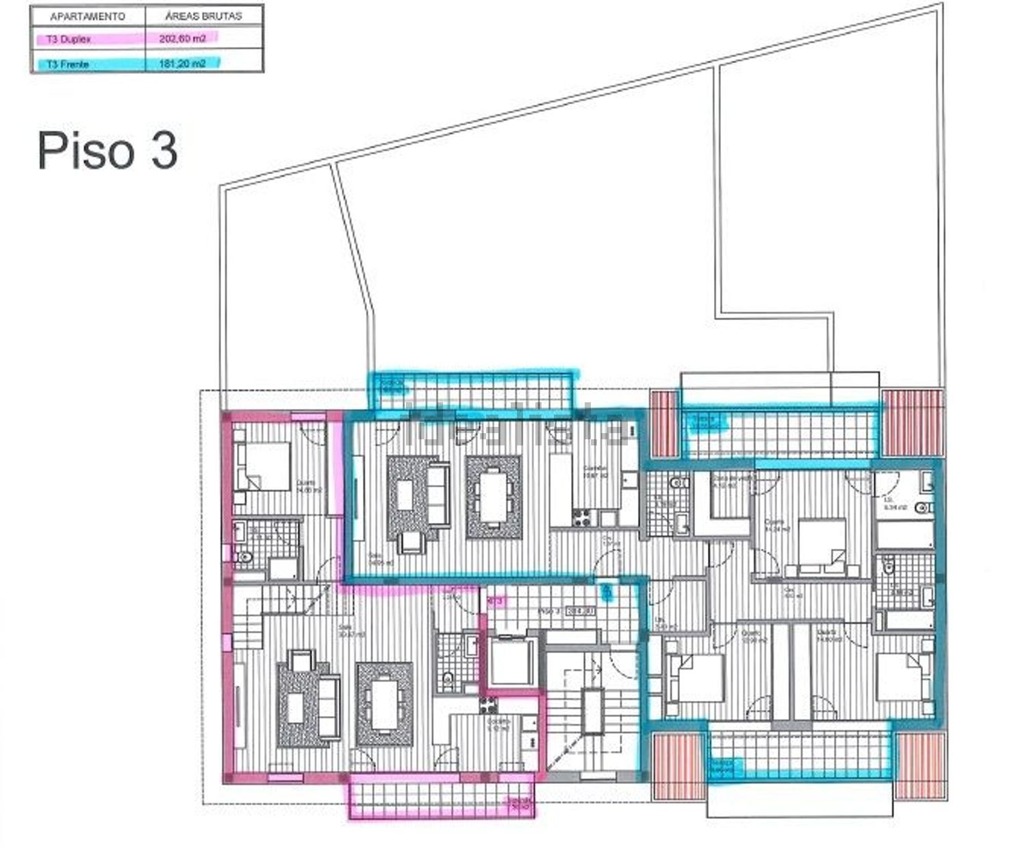 公寓 t3出售Quinta da Pinheira s/n - 平面图