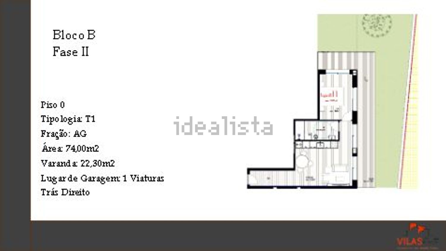 公寓 t1出售在Rua Santa Helena, 84 - 平面图
