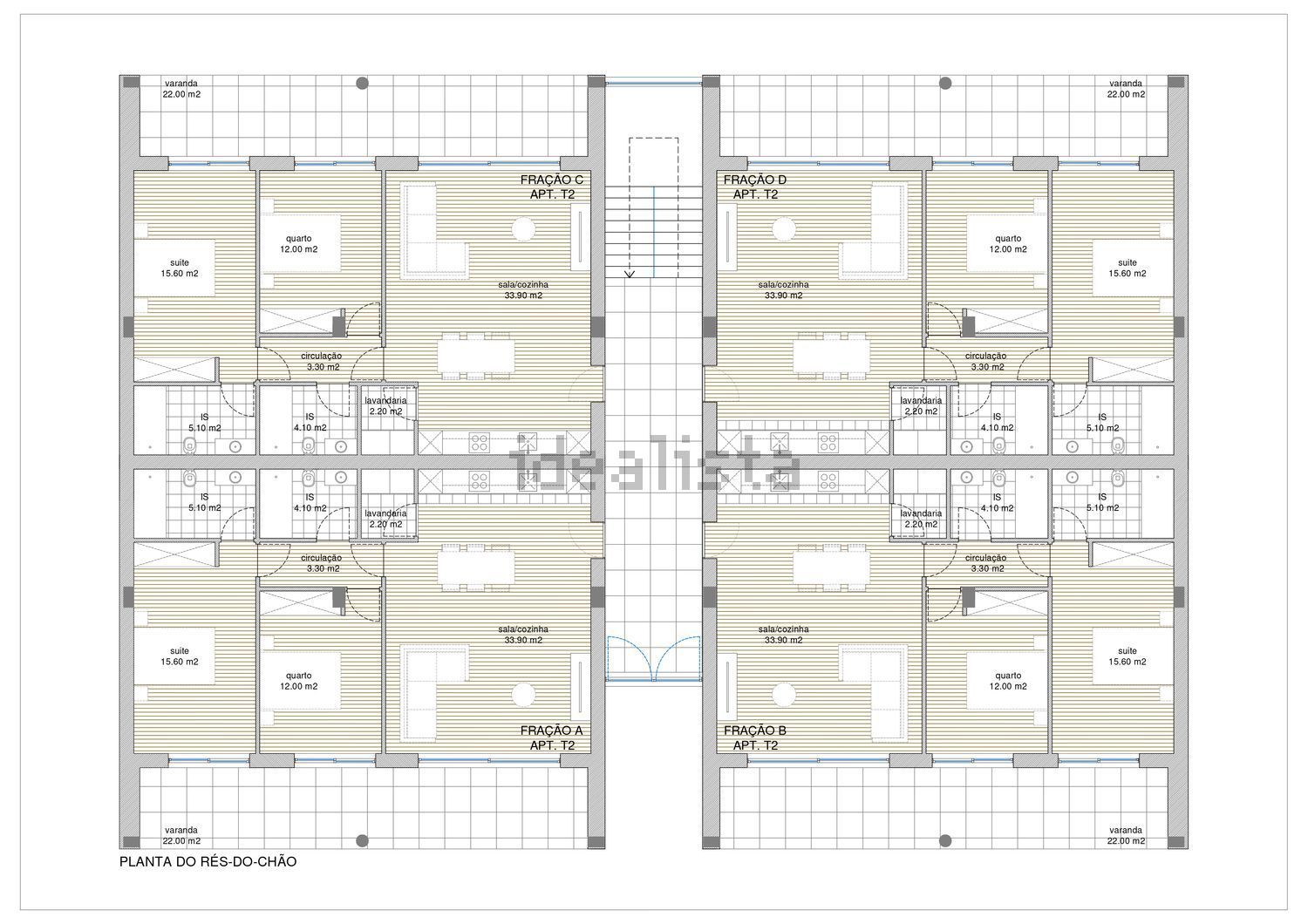 公寓 t2出售在Rua da Feiteira s/n - 平面图