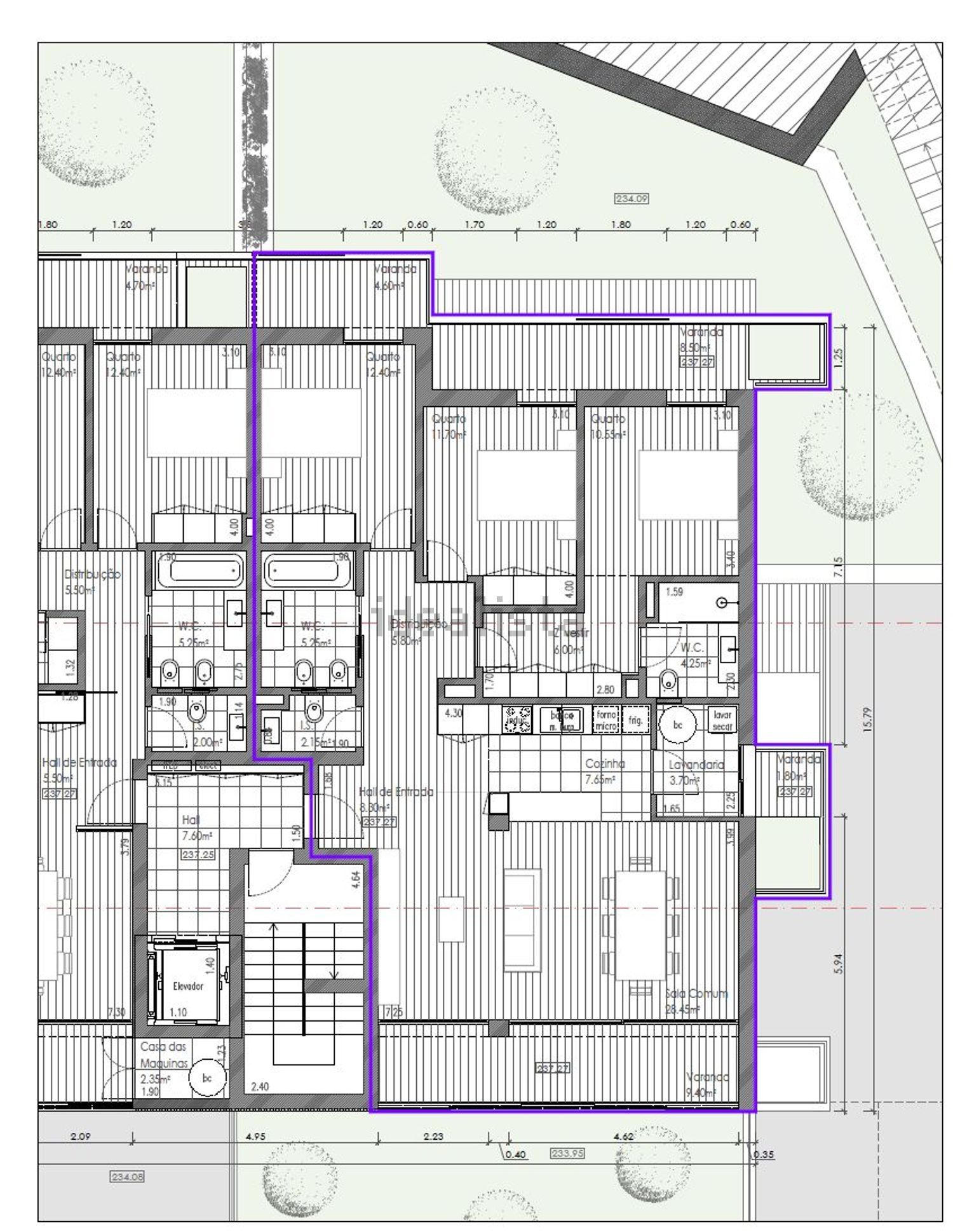 公寓 t3出售在 Penafiel - 平面图