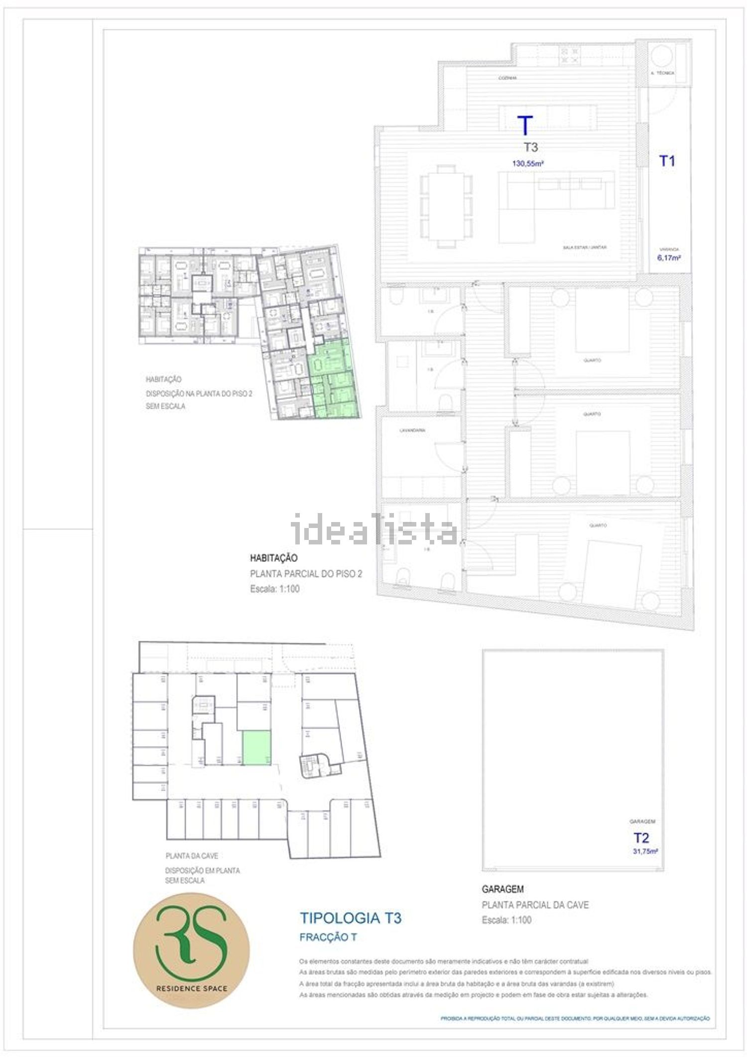 公寓 t3出售在Avenida João Duarte s/n - 平面图