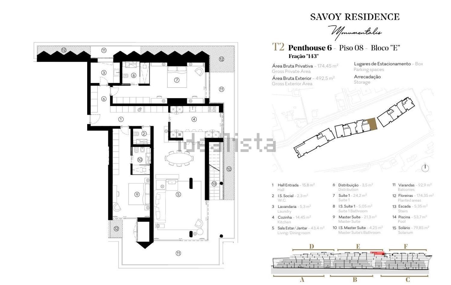 公寓 t2出售在Avenida Mário Soares, 16 - 平面图