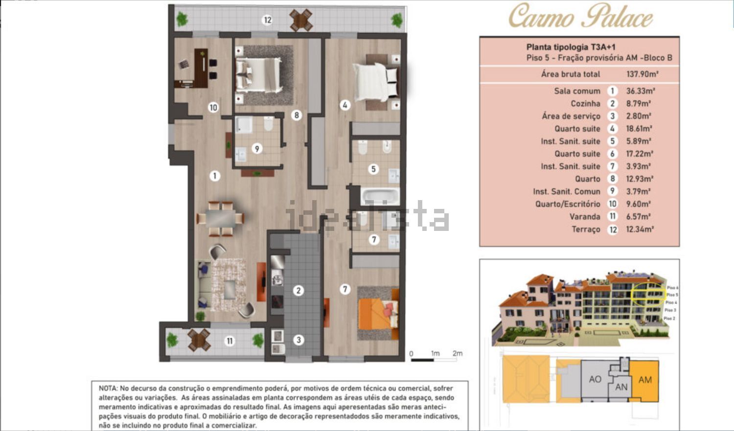 公寓 t4出售在Rua do Carmo s/n - 平面图
