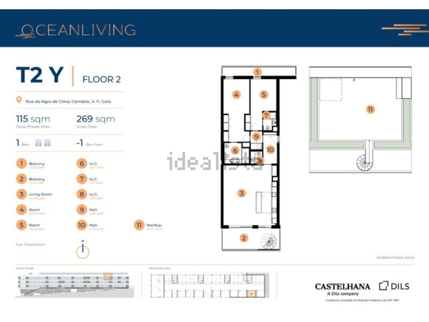 出租公寓 t2在Avenida da Beira-Mar, 3321 - 平面图