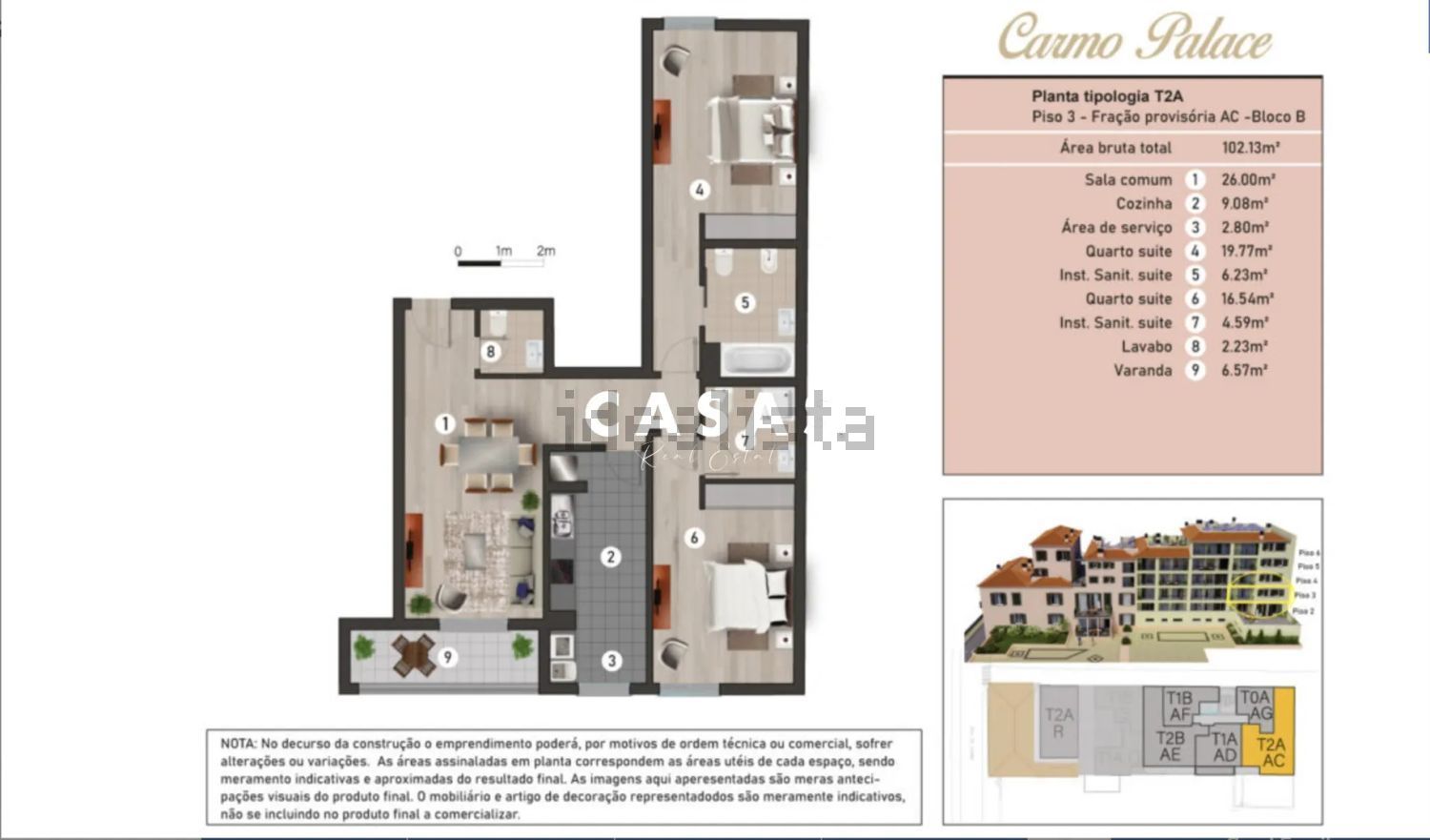 公寓 t2出售在Rua do Carmo s/n - 平面图